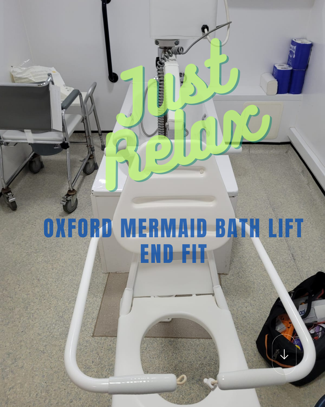 Oxford Mermaid Electric Bath Hoist with Commode Seat (End Fit)